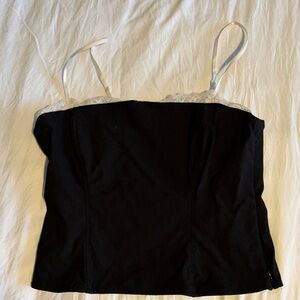 Wild Fable Black Camisole with White Lace
